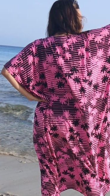 Kimono de plage PALMA rose