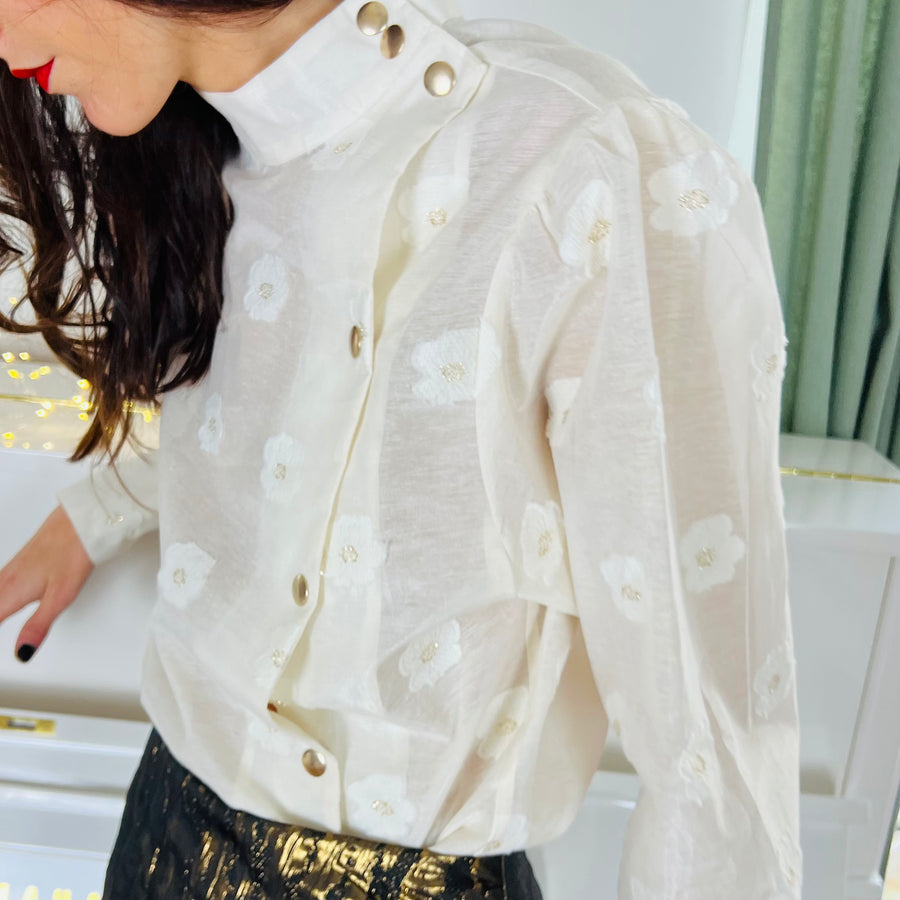 Blouse DJANGO fleurs dorées