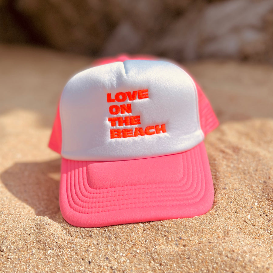 Casquette LOVE ON THE BEACH rose fluo