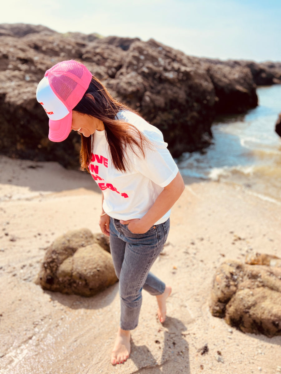Casquette LOVE ON THE BEACH rose fluo