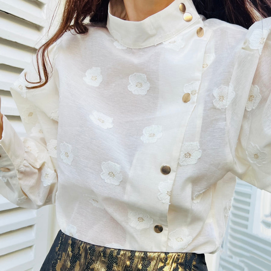 Blouse DJANGO fleurs dorées